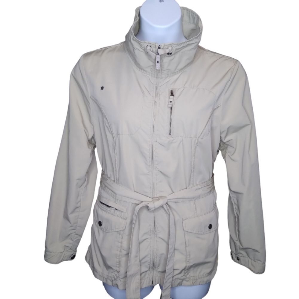 Women's Lightweight Belted Anorak Jacket - Cream